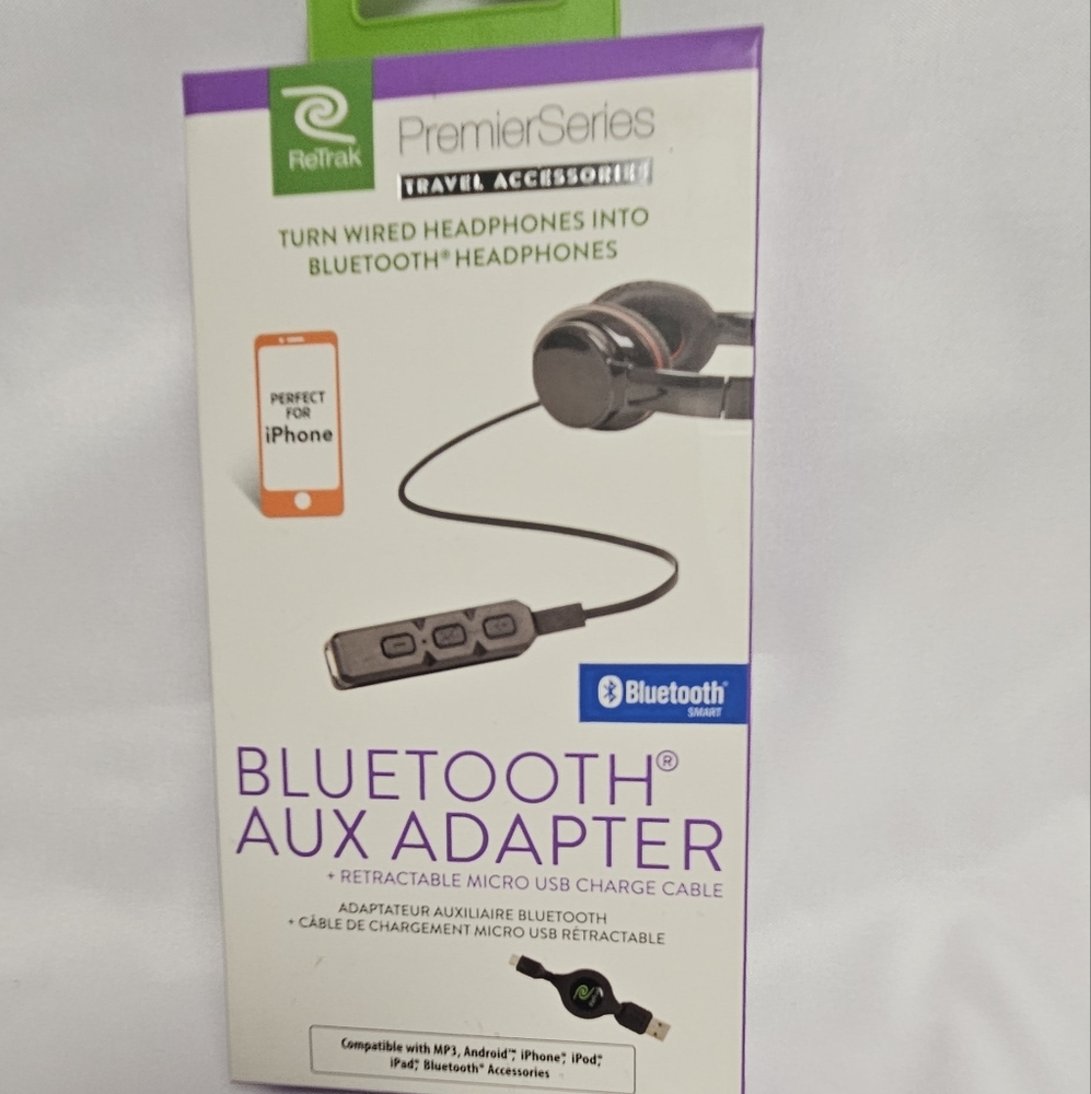 ReTrak Premier Series Travel Accessories Bluetooth Cable Smart Aux Adapter T4